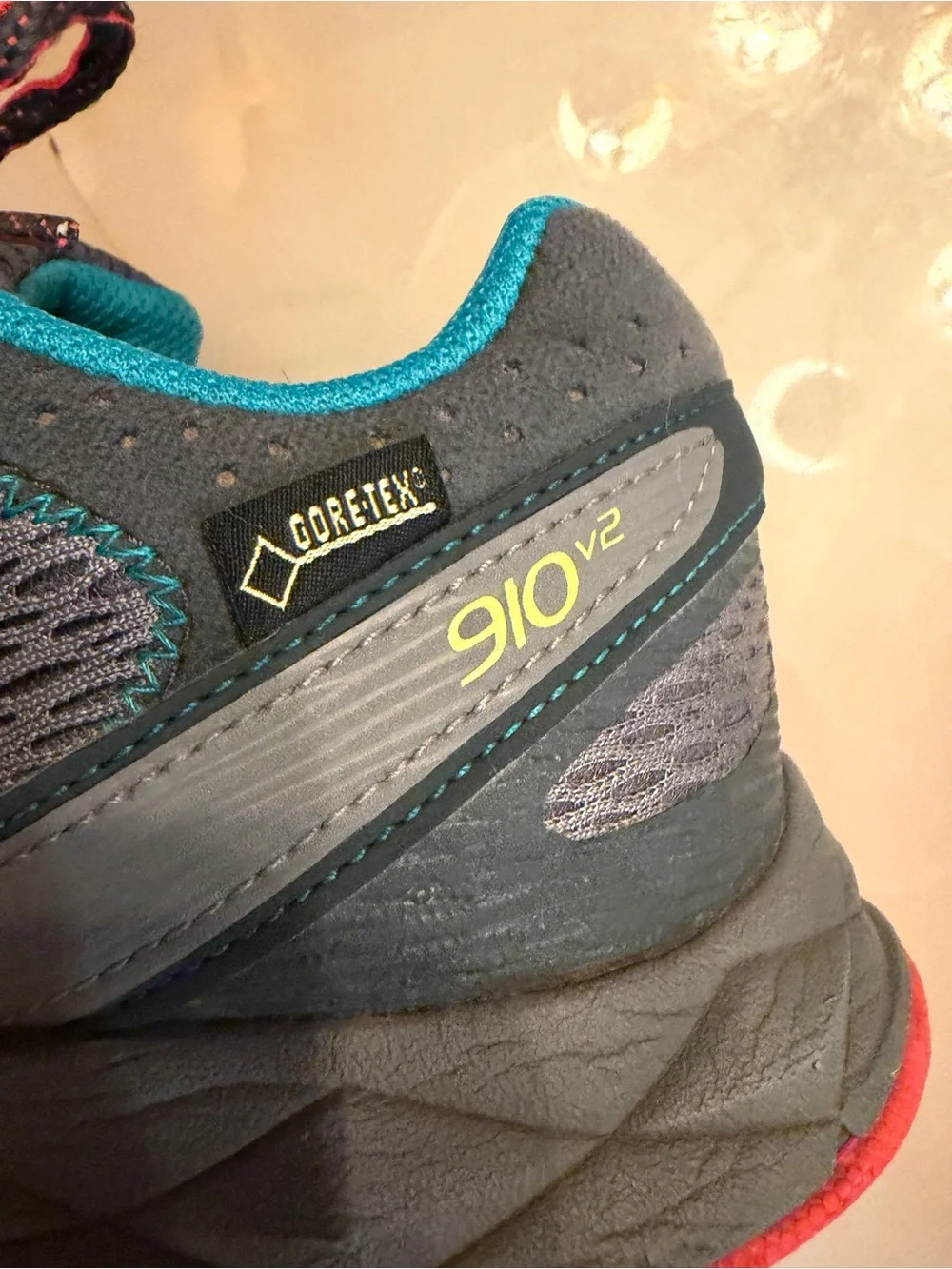 New Balance Kids Gray Sneakers with Teal and Neon Yellow Accents